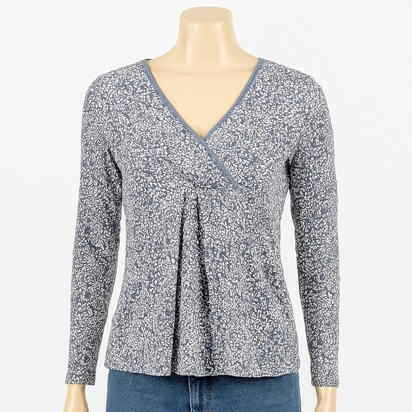 Love by Gap Cheetah Print Nursing Sleep Casual Blouse Gray Cream Size Small - Picture 1 of 12